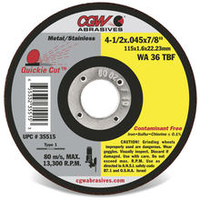 CGW Abrasives 45157 - Contaminant-Free Cut-Off Wheels