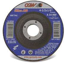 CGW Abrasives 35617 - 1/8" Depressed Center Grinding Wheels, Type 27 - White AO