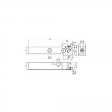 Guhring 9253730120220 - Square shank holder straight, external machining, IC adjustable