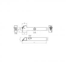 Guhring 9253650120200 - Square shank holder 45° offset, external machining, with IC