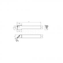 Guhring 9253630120200 - Square shank holder 45° offset, external machining, without IC