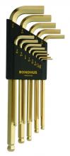 Bondhus 37937 - Set 13 GoldGuard Plated Ball End L-wrenches .050-3/8"