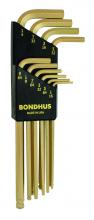 Bondhus 37938 - Set 10 GoldGuard Plated Ball End L-wrenches 1/16-1/4"