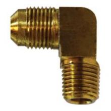 Midland Industries 10290B - MIDLAND INDUSTRIES 102 Male Flared Male NPTF Brass 90 deg Barstock Elbow