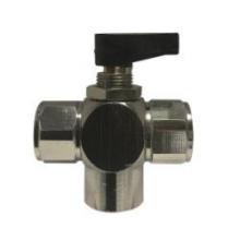 Midland Industries 46680 - MIDLAND INDUSTRIES 466 FIP 3-Way 250 psi Brass Body Chrome-Plated Mini Ball Valve