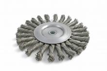 Brush Research Manufacturing BTC4S20 - BRM BTC4S20, 4" Knotted Wire Wheel, .020 SS, 1/2-3/8" Arbor Hole, .812" Trim, .375" 